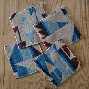 Pendleton Wool And Leather Coaster Set